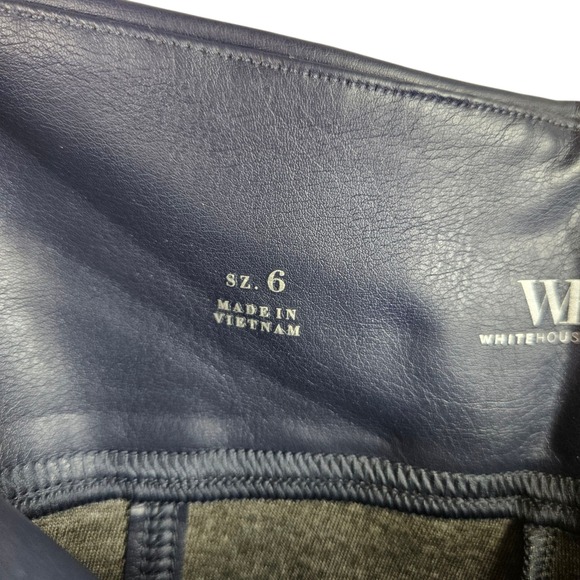 White House Black Market WHBM Runway Leggings Faux Leather Blue Size 6‎ - Picture 4 of 13